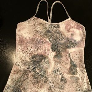 Lululemon green and pink abstract floral tank